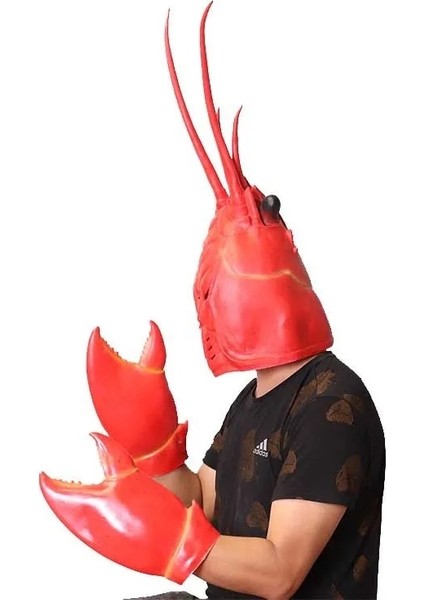 Bir Set Dev Istakoz Pençeleri Cadılar Bayramı Cosplay Kostüm Lateks Hayvan Maskeleri Yetişkinler Için Parti Dekorasyon Sahne Kırmızı (Yurt Dışından) fiyatları