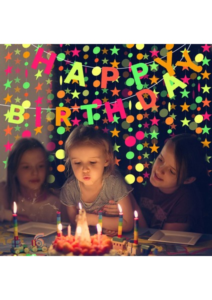 Aydınlık Afiş C Neon Mutlu Doğum Günü Afiş 12 Inç Helyum Aydınlık Top Floresan Kağıt Beş Yıldızlı Flama Çocuklar Için Asılı Doğum Günü Hediyeleri (Yurt Dışından) fiyatları