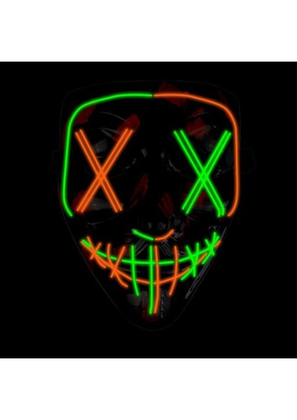 A-13 Aydınlık LED Anonim Yüz Tasfiye Maskesi Cosplay Parti Malzemeleri Parlayan El Tel Hacker Maskesi Cadılar Bayramı Neon Işık Korkunç Maskara (Yurt Dışından) fiyatları