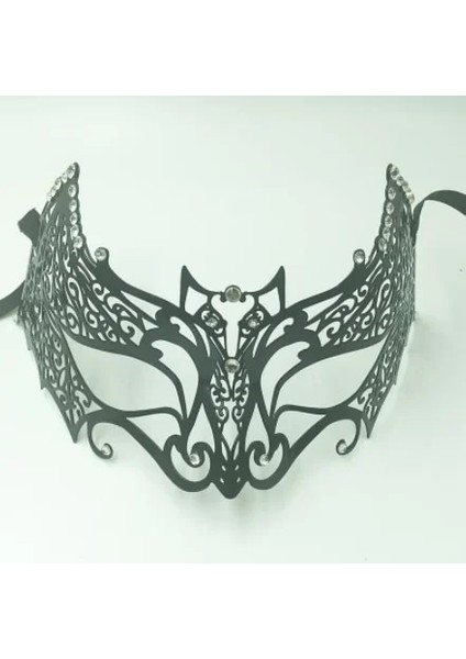 3011-SIYAH 2022 Metal Telkari Lazer Kesim Erkek/kadın Venedik Masquerade Göz Maskeleri Parti Cadılar Bayramı Cosplay Düğün Mardi Gras Topu Maskesi (Yurt Dışından)