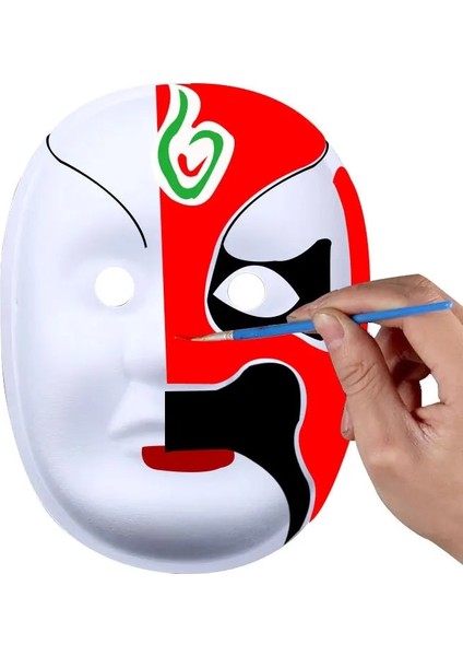Tavşan 24 Adet Dıy Beyaz Maske Kağıt Tam Yüz Opera Masquerade Maskeleri Cadılar Bayramı Partisi Cosplay Elastik Halat ile (Yurt Dışından)