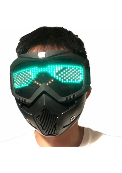 Siyah-Işıksız Ayrılabilir Bluetooth Rgb LED Işık Up Parti Motosiklet Off-Road Rüzgar Sürüş Gözlüğü Maskesi, Dahili Pil LED Ekran Kartı (Yurt Dışından) fiyatları