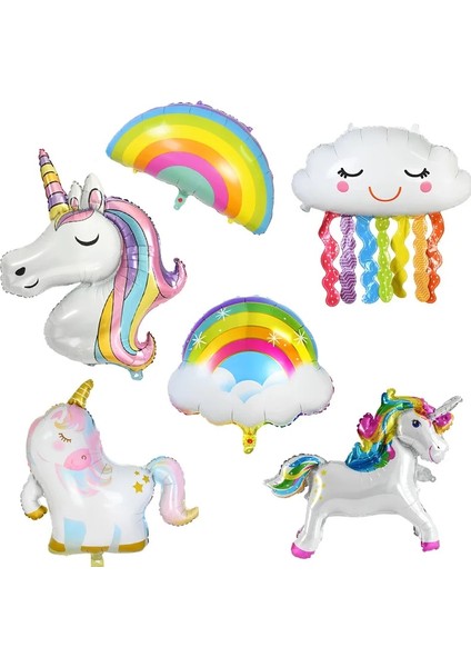1 Adet Sevimli Tek Boynuzlu At 1 Takım Unicorn Parti Balonları Doğum Günü Balonu Unicorn Dekorasyon Lateks Konfeti Balonu Doğum Günü Partisi Dekorasyon Balonları Çocuklar (Yurt Dışından)