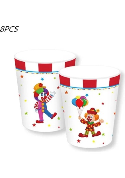 Fincan 8 Adet Karnaval Sirk Tema Parti Iyilik Çocuklar Doğum Günü Tek Kullanımlık Sofra Setleri Karikatür Hayvan Plakaları Parti Süslemeleri Malzemeleri (Yurt Dışından)