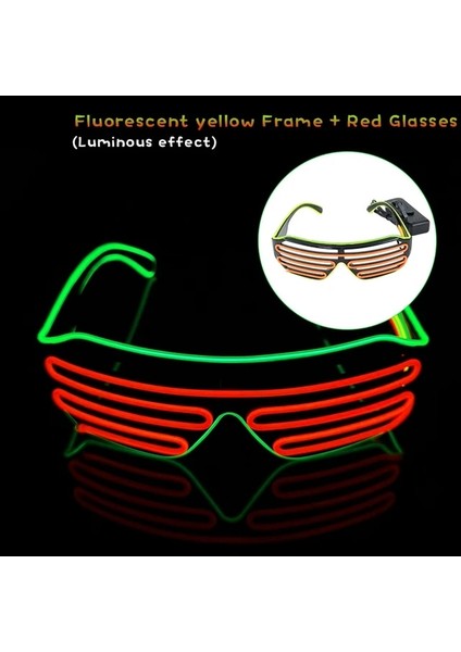 D LED Işıklı Gözlük Cadılar Bayramı Parlayan Neon Noel Partisi Bril Yanıp Sönen Hafif Parlamalı Güneş Gözlüğü Cam Festivali Malzemeleri Kostümleri (Yurt Dışından)