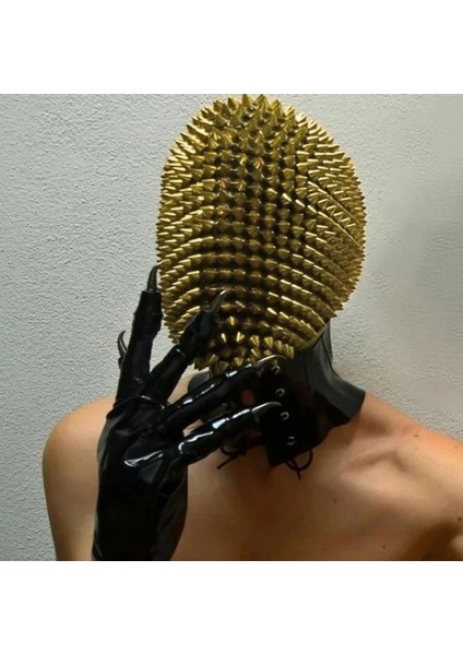 Mavi Başak Çivili Şekil Lateks Tam Yüz Korkunç Kask Cosplay Durian Kafa Rave Parti Film Maskesi Sahne (Yurt Dışından) fırsatları