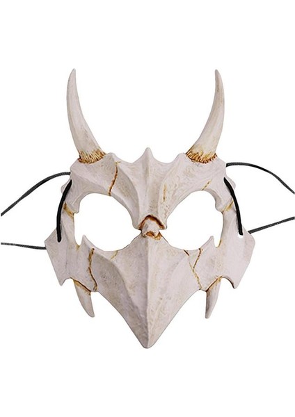 Yaksha Korku Hayvan Yüz Maskesi Japon Masques Gerçekçi Şeytan Yarım Yüz Kapatma Yetişkinler Için Fit Cadılar Bayramı Kostüm Masquerade (Yurt Dışından)