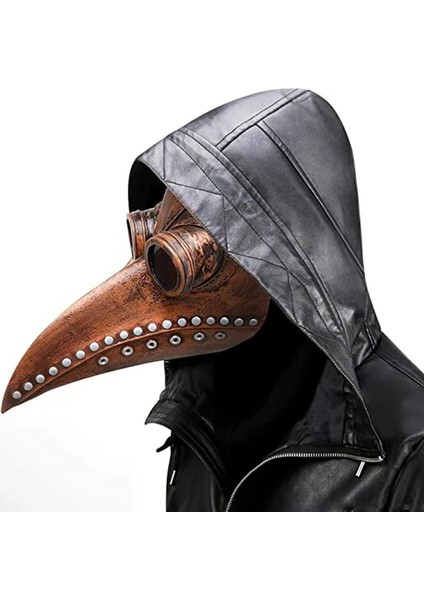 Kahverengi Komik Ortaçağ Steampunk Veba Doktor Kuş Maskesi Lateks Punk Cosplay Uzun Burun Maskeleri Gaga Yetişkin Cadılar Bayramı Olay Cosplay Sahne (Yurt Dışından)