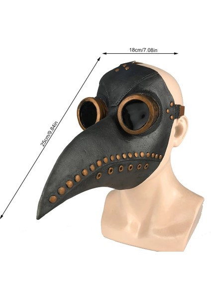 Kahverengi Komik Ortaçağ Steampunk Veba Doktor Kuş Maskesi Lateks Punk Cosplay Uzun Burun Maskeleri Gaga Yetişkin Cadılar Bayramı Olay Cosplay Sahne (Yurt Dışından)