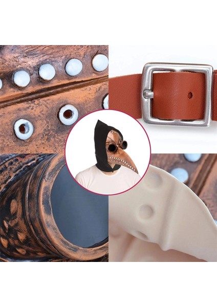 Kahverengi Komik Ortaçağ Steampunk Veba Doktor Kuş Maskesi Lateks Punk Cosplay Uzun Burun Maskeleri Gaga Yetişkin Cadılar Bayramı Olay Cosplay Sahne (Yurt Dışından)