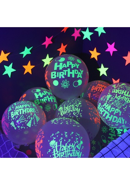 Çiçek B Balonlar Mutlu Doğum Günü Lateks Balonlar Karanlıkta Parlıyor Uv Glow Balonlar Blacklight Reaktif Neon Noel Partisi Çocuk Doğum Günü Aydınlık Dekor (Yurt Dışından) modelleri