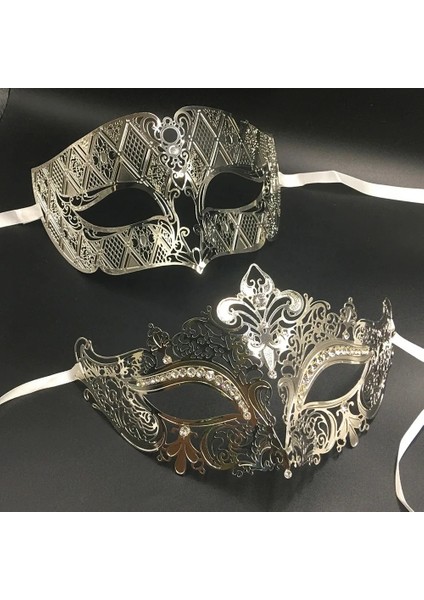 Siyah Lüks Metal Telkari Rhinestones Venedik Parti Maskesi Masquerade Çift Aşıklar Noel Olay Düğün Maskesi Lot (Yurt Dışından) indirimleri