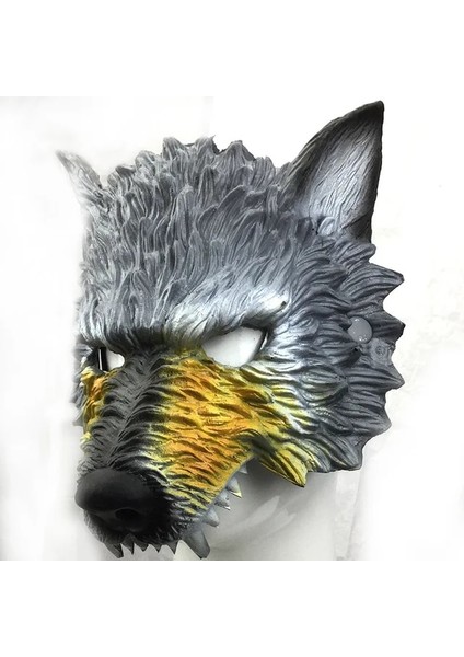 Resim Olarak Cadılar Bayramı Maskesi Cosplay Bar Masquerade Ball Kurt Başkanı Maskesi Gerçekçi Giydirme Sahne (Yurt Dışından)