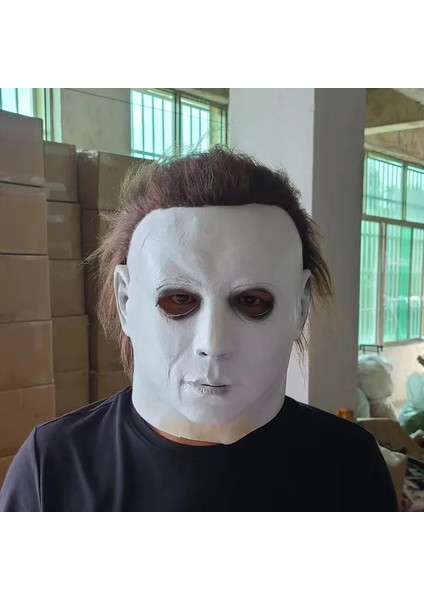 Kırmızı Cadılar Bayramı Korku Michael Myers Maskesi 1978 Korku Cosplay Kostüm Lateks Maskeleri Yetişkin Beyaz Için Cadılar Bayramı Sahne Yüksek Kalite (Yurt Dışından)