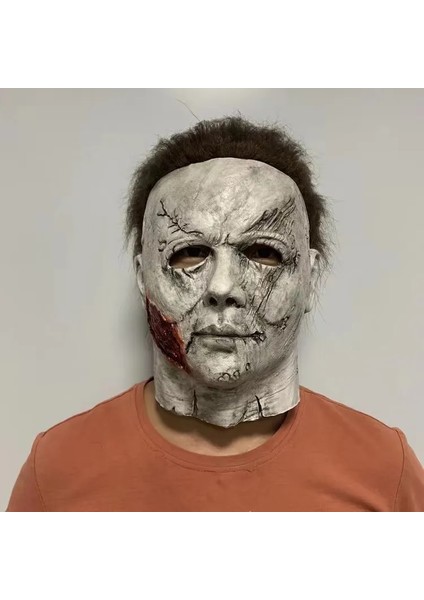 Kırmızı Cadılar Bayramı Korku Michael Myers Maskesi 1978 Korku Cosplay Kostüm Lateks Maskeleri Yetişkin Beyaz Için Cadılar Bayramı Sahne Yüksek Kalite (Yurt Dışından)