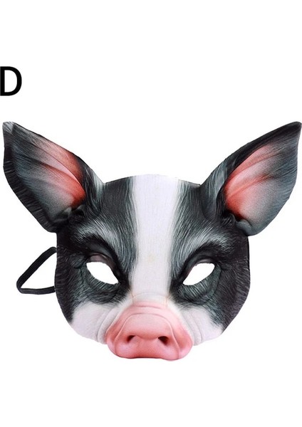 D Cadılar Bayramı 3D Hayvan Kaplan Domuz Yarım Yüz Maskesi Masquerade Parti Topu Maskesi Cosplay Kostüm Sahne (Yurt Dışından)