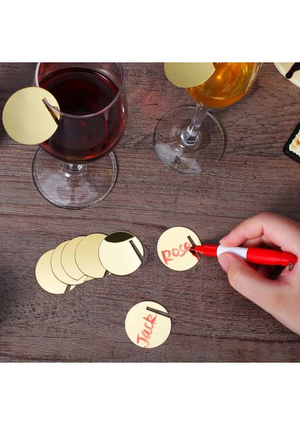 Şeffaf 50 Adet 30/50/100 Adet Akrilik Daire Içecek Etiketleri Yuvarlak Parti Içecek Etiketi Daire Şarap Bardağı Işaretleyiciler Boş Akrilik Etiketler Parti Için Cam Jant (Yurt Dışından) indirimleri