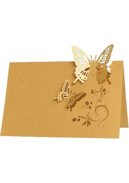 Altın 100 Adet Hollow Kesip Boş Kart Düğün Parti Töreni Yer Kartı Isim Kartları Konuk Düğün Masa Dekor B03E (Yurt Dışından)