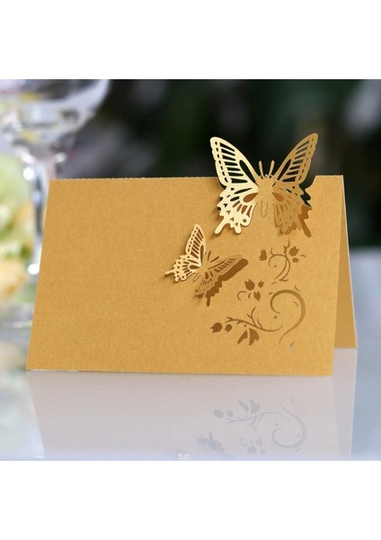 Altın 100 Adet Hollow Kesip Boş Kart Düğün Parti Töreni Yer Kartı Isim Kartları Konuk Düğün Masa Dekor B03E (Yurt Dışından) modelleri