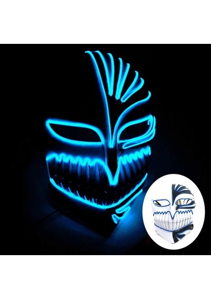 Maske 25 Parlayan Cosplay El Tel Neon Maske Korkunç Kafatası Masquerade Aydınlık Karnaval Şenlikli Parti Malzemeleri Cadılar Bayramı Için LED Tasfiye Maskesi (Yurt Dışından)