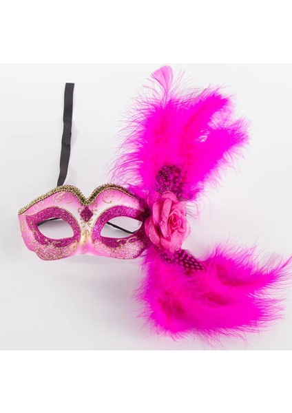 Siyah Bayan Kadın Parti Çiçek Tüy Mardi Gras Maskesi Karnaval Geçit Töreni Masquerade Kostüm Düğün Noel Doğum Günü Dekorasyon (Yurt Dışından) fırsatları