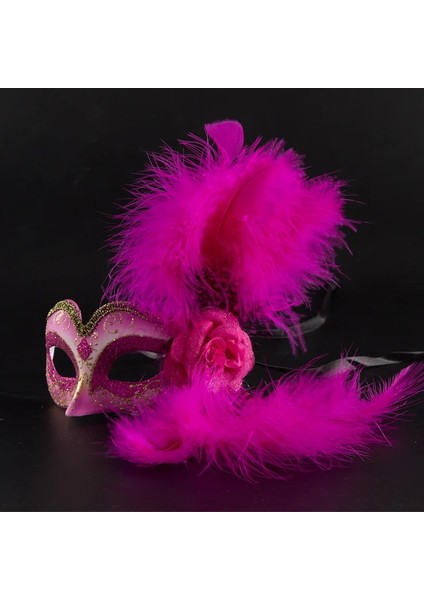 Siyah Bayan Kadın Parti Çiçek Tüy Mardi Gras Maskesi Karnaval Geçit Töreni Masquerade Kostüm Düğün Noel Doğum Günü Dekorasyon (Yurt Dışından) indirimleri