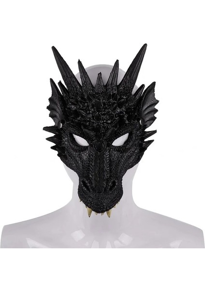 Mavi Cadılar Bayramı Maskesi Mardi Gras Balo Karnaval Partisi Pu Köpük 3D Hayvan Ejderha Maskesi (Yurt Dışından)