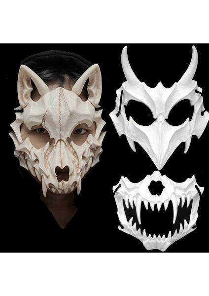 Insan Kurt (Siyah) Cadılar Bayramı Partisi Maskesi Anime Ejderha Tanrı Kafatası Yarım Maske Şeytan Kurtadam Kafatası Maskesi Maskeleri Masquerade Partisi Rave Parti Maskeleri Sahne (Yurt Dışından) fiyatları