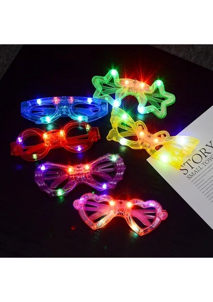 Karışık Stiller 20 Adet 10/20/30 Adet LED Işık Up Gözlük Karanlıkta Parlayan Gözlük Neon Parti Çocuklar Yetişkinler Için Güneş Gözlüğü Doğum Günü Noel Partisi Dekoru (Yurt Dışından)