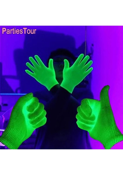 21 cm 5 Çift Floresan Yeşil Eldiven Uv Neon Eldiven Neon Parti Malzemeleri Glow In Blacklight Uv Işık Tema Parti Doğum Günü Dekor Için (Yurt Dışından)