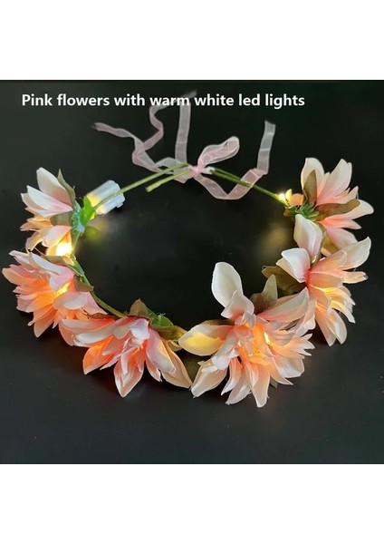 Çiçek Kafa Bandı 4 2-7 Yıl Kızlar Için Kadın Kız LED Etek Neon Işık Up Tutu Sahne Dans Glow Doğum Günü Partisi Hediye Çiçek Taç Peri Kostüm Değnek Düğün Cadılar Bayramı (Yurt Dışından)