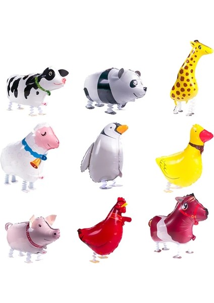 3D Folyo Balon 1 Adet Yürüyüş Çiftlik Hayvanı Balonlar Hayvan Folyo Mylar Balon Ördek Horoz Domuz Koyun At Inek Helyum Balon Çiftlik Partisi Dekoru Için (Yurt Dışından)