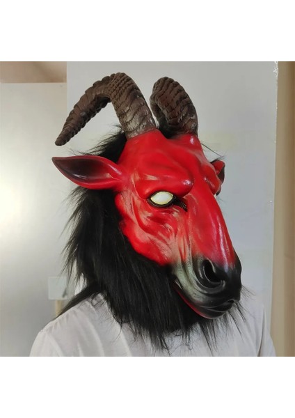 Korkunç Keçi Maskesi Cadılar Bayramı Korkunç Keçi Antilop Lateks Hayvan Tam Baş Maskesi Çiftlik Bahçesi Koyun Maskeleri Yetişkinler Parti Kostümleri Masquerade Sahne (Yurt Dışından) modelleri