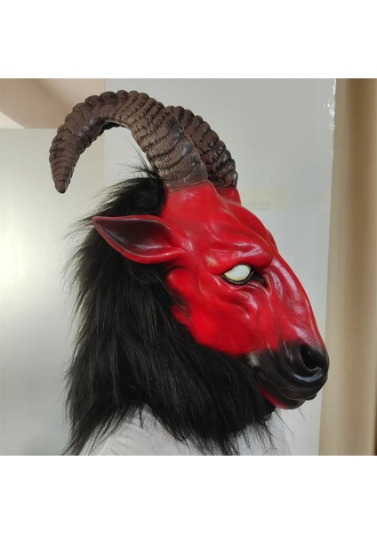 Korkunç Keçi Maskesi Cadılar Bayramı Korkunç Keçi Antilop Lateks Hayvan Tam Baş Maskesi Çiftlik Bahçesi Koyun Maskeleri Yetişkinler Parti Kostümleri Masquerade Sahne (Yurt Dışından) fırsatları