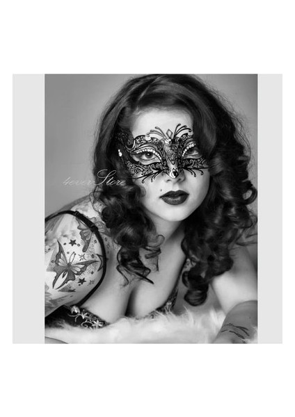 3006-SIYAH 2022 Metal Telkari Lazer Kesim Erkek/kadın Venedik Masquerade Göz Maskeleri Parti Cadılar Bayramı Cosplay Düğün Mardi Gras Topu Maskesi (Yurt Dışından)