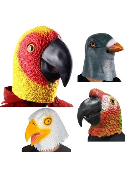 Bir Kartal Maskesi Yenilik Papağan Maskesi Lateks Hood Hayvan Kartal Güvercin Kuş Kask Cadılar Bayramı Kostüm Karnaval Cosplay Parti Hayvanat Bahçesi Masquerade Sahne (Yurt Dışından) fiyatları