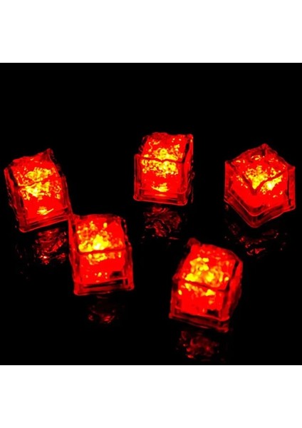Kırmızı 1 Pc LED Buz Küpleri Parlayan Parti Topu Flaş Işığı Parti Aydınlık Neon Festivali Noel Bar Şarap Bardağı Dekorasyon Malzemeleri (Yurt Dışından)