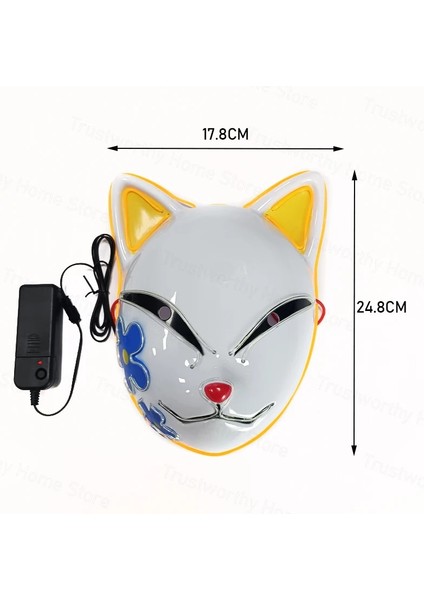 LED Pembe-Mavi LED Parlayan Kedi Yüz Maskesi Cadılar Bayramı Masquerade Cosplay Sahne Festival Partisi Anime Kostüm Performansı Için Light Up Tilki Maskeleri (Yurt Dışından) modelleri
