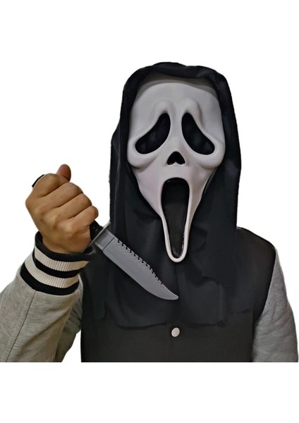 Maske ve Bıçak Yetişkin Hayalet Yüz Maskesi Çığlık Erkek Korku Robe Kostüm Bıçak Eldiven Korkunç Kötü Kostüm Cadılar Bayramı Ürpertici Cosplay Sahne (Yurt Dışından)