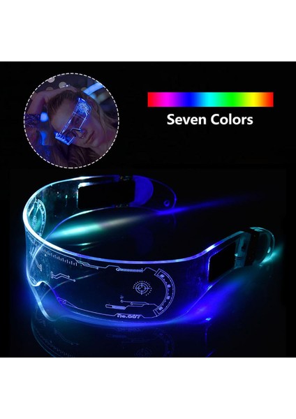 B LED Işıklı Gözlük El Yanıp Sönen Neon Bar Parti LED Gözlük Light Up Gözlük Rave Kostüm Partisi Dekoru Dj Güneş Gözlüğü Parti Dekoru (Yurt Dışından) fırsatları