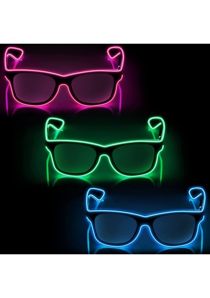 Beyaz LED Işıklı Gözlük El Yanıp Sönen Neon Bar Parti LED Gözlük Light Up Gözlük Rave Kostüm Partisi Dekoru Dj Güneş Gözlüğü Parti Dekoru (Yurt Dışından) indirimleri
