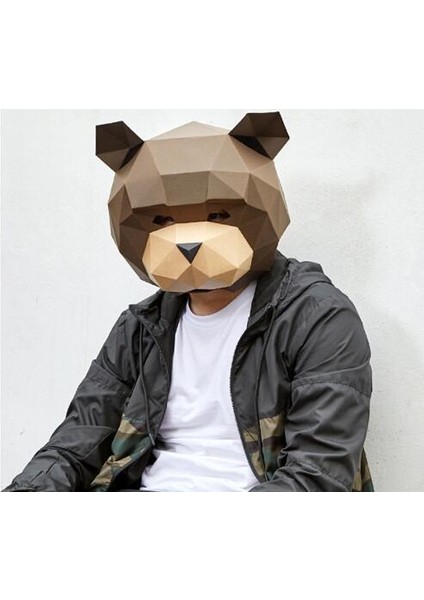 Yetişkin Cosplay Maskeleri Cadılar Bayramı Partisi Maskesi Malzemeleri Panda Ayı Kostümü Kafa Hood 3D Kağıt Modeli Dıy Karikatür El Yapımı Yüz Cosplay Oyuncaklar (Yurt Dışından)