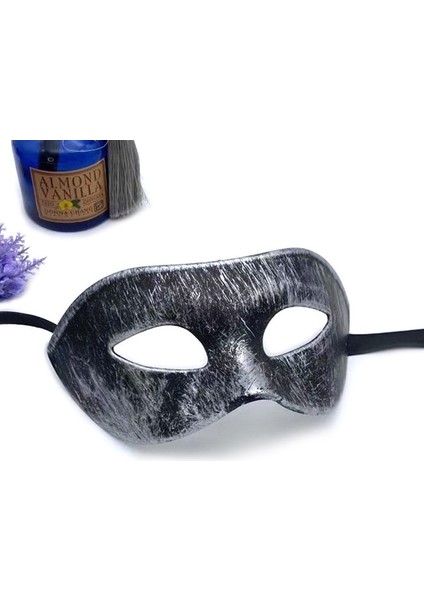 Gümüş B 18 cm Masquerade Siyah Maske Yetişkin Yarım Yüz Parti Cadılar Bayramı Erkek Retro Yakışıklı Masquerade Festivali Gösterisi (Yurt Dışından)