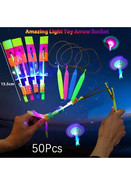 Sadece Bir 20 50 Adet Açık Parlayan Roket Flaş LED Işık Gece Çocuklar Aydınlık Sapan Oyuncaklar Parlaklık Sapan Elastik Helikopter Dönen Oyuncak (Yurt Dışından) fırsatları