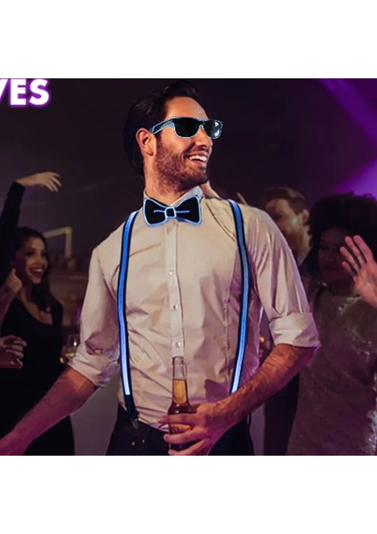 Askılar - Sarı Işıklı Erkek LED Askılar Papyon Yenilikçi Kostüm Aksesuarı Yanıp Sönen Askılar Müzik Festivali Düğün Partisi Için Mükemmel (Yurt Dışından) indirimleri