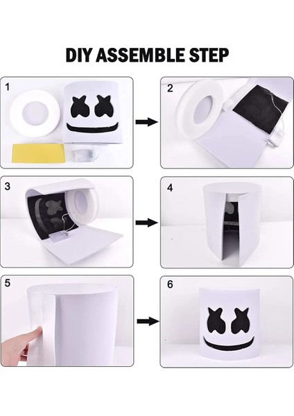Mor Dj Müzik Festivali Cadılar Bayramı Maskesi Sahne Tam Kafa Maskesi Cadılar Bayramı Kostümleri Yanıp Sönen Stil Glow Marshmello LED Maske ile Cosplay (Yurt Dışından) indirimleri