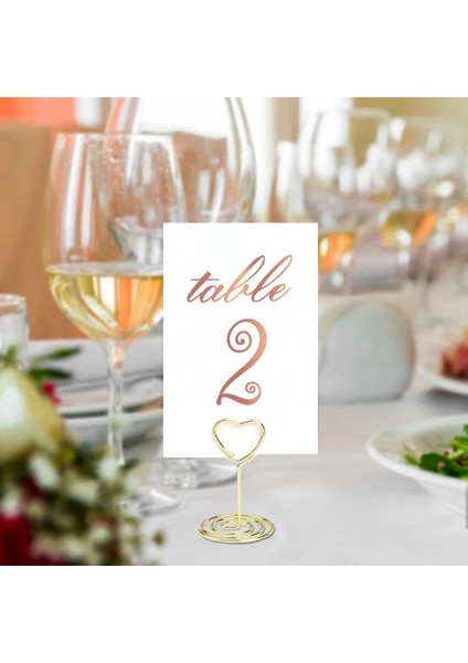 Yuvarlak Şekil 6 Adet 12 Adet Metal Yer Kartı Sahipleri Yuvarlak Kalp Şekli Fotoğraf Klip Düğün Masa Yer Kartı Standları Doğum Günü Partisi Dekorasyon Malzemeleri (Yurt Dışından) fırsatları