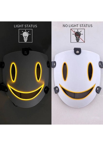 Sarı Japon Anime Yüksek Katlı Invasion Cosplay Maske LED Parlayan Maske Parti Maskesi Japon Samuray Cosplay Kostüm Sahne (Yurt Dışından)