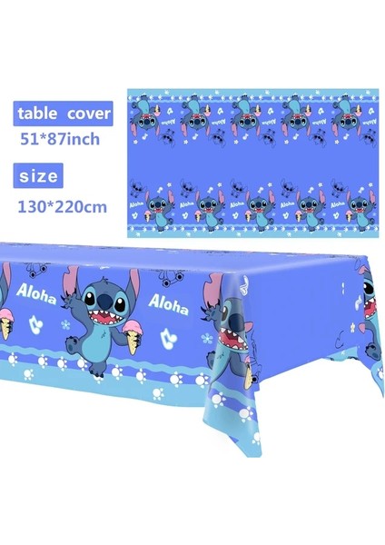 Masa Örtüsü Lilo ve Stitch Doğum Günü Dekorasyon Dikiş Kek Topper Arka Plan Banner 3D Balon Çocuklar Erkekler Kızlar Için Bebek Duş Malzemeleri (Yurt Dışından)