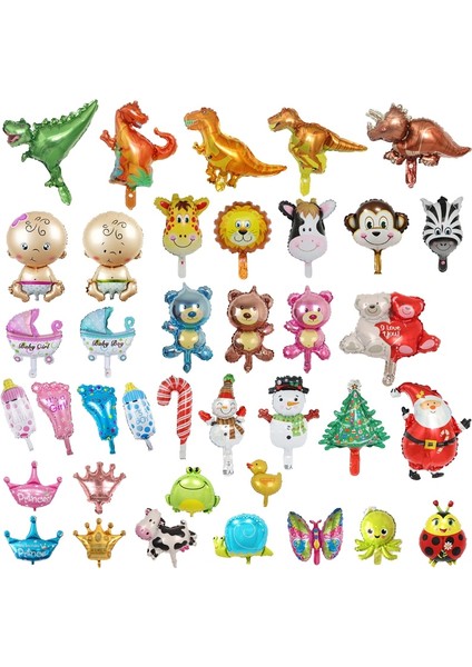Pembe Ayak 1 Parça Mini Karikatür Hayvan Karakter Serisi Alüminyum Film Balon Doğum Günü Partisi Bebek Duş Bebek Duş Dekoratif Top (Yurt Dışından)